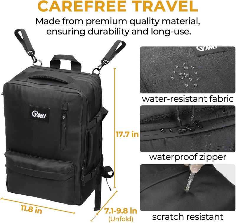 YMU 34L Large Wheelchair Bags to Hang on Back, Wheelchair Backpack Luggage for Travel Long Trip, Storage Bag for Electric Wheelchair Water-Resistant Universal fit Wheelchair Walker Stroller - Image 3
